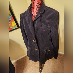 American Eagle Womans Navy Corduroy Blazer XS Excellent